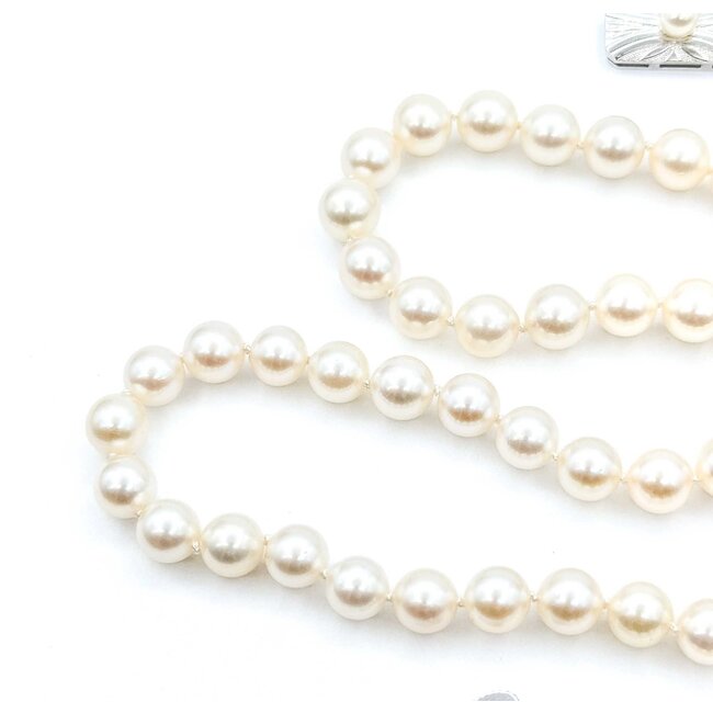 Necklace Strand Mikimoto 6.7mm Akoya Pearls SS 18" 30.8g 225070078