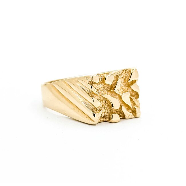 Ring Nugget 14ky 12mm Sz9.75 9.8g 125072003