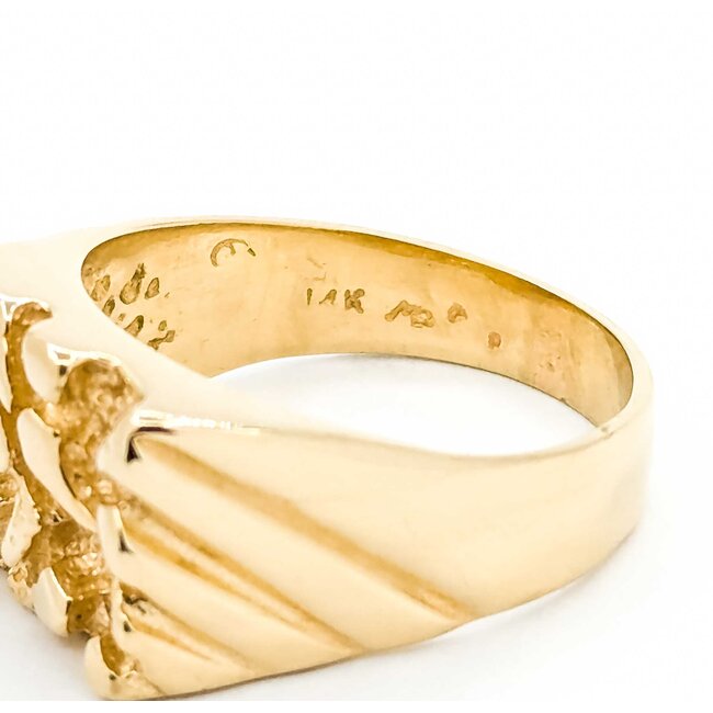Ring Nugget 14ky 12mm Sz9.75 9.8g 125072003