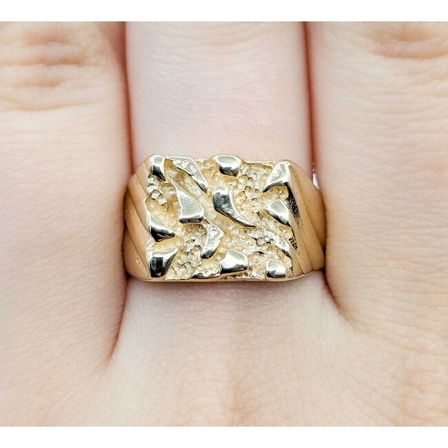 Ring Nugget 14ky 12mm Sz9.75 9.8g 125072003