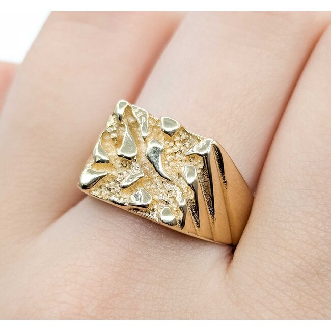 Ring Nugget 14ky 12mm Sz9.75 9.8g 125072003