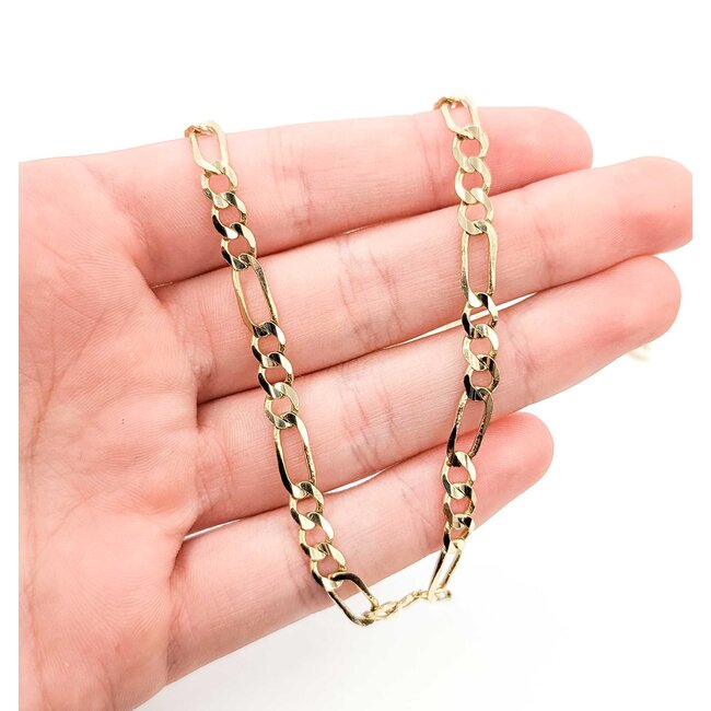 Necklace Figaro Lobster Clasp 14ky 5mm 24" 18.4g 125076201