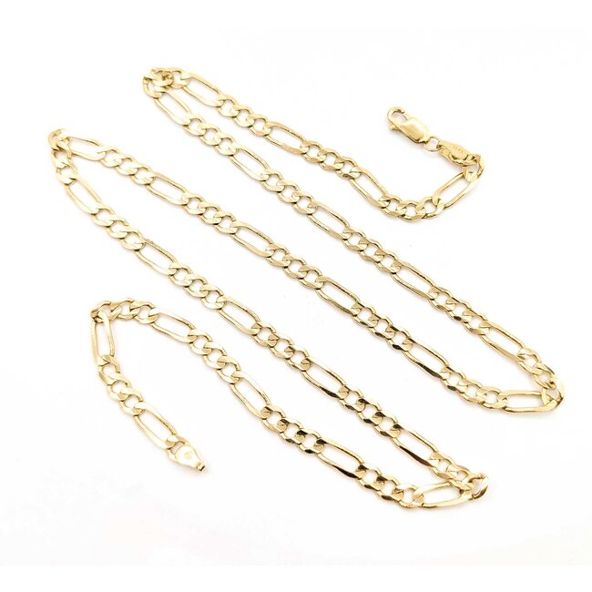 Necklace Figaro Lobster Clasp 14ky 5mm 24" 18.4g 125076201