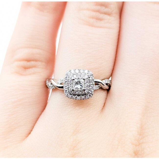 Ring Engagement .15ct Princess Diamond .25ctw Diamonds 10kw Sz5.5 5.73g 225060040