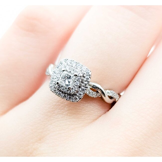 Ring Engagement .15ct Princess Diamond .25ctw Diamonds 10kw Sz5.5 5.73g 225060040