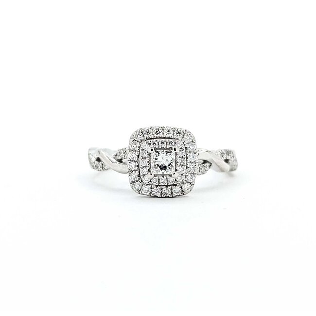 Ring Engagement .15ct Princess Diamond .25ctw Diamonds 10kw Sz5.5 5.73g 225060040