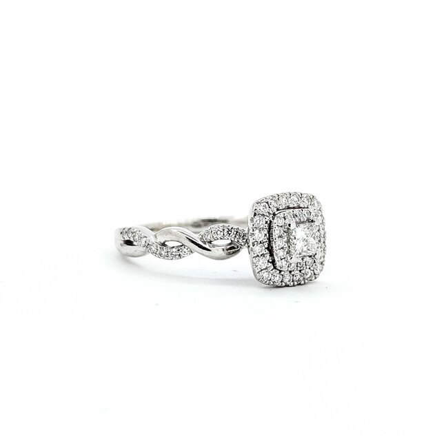 Ring Engagement .15ct Princess Diamond .25ctw Diamonds 10kw Sz5.5 5.73g 225060040