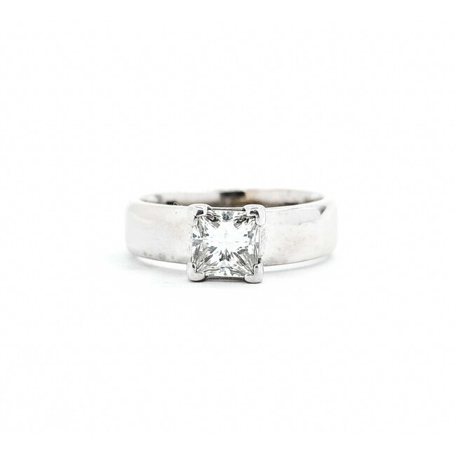 Ring Solitaire .87ct Princess Diamond 14kw 5.35g 225060030
