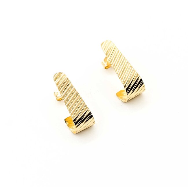 Earrings J Stud 14ky 16x7mm .9g 125072004