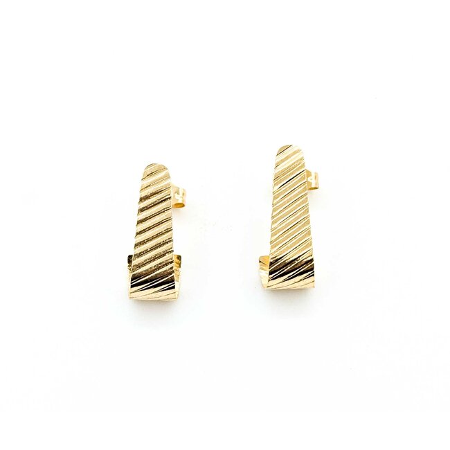 Earrings J Stud 14ky 16x7mm .9g 125072004
