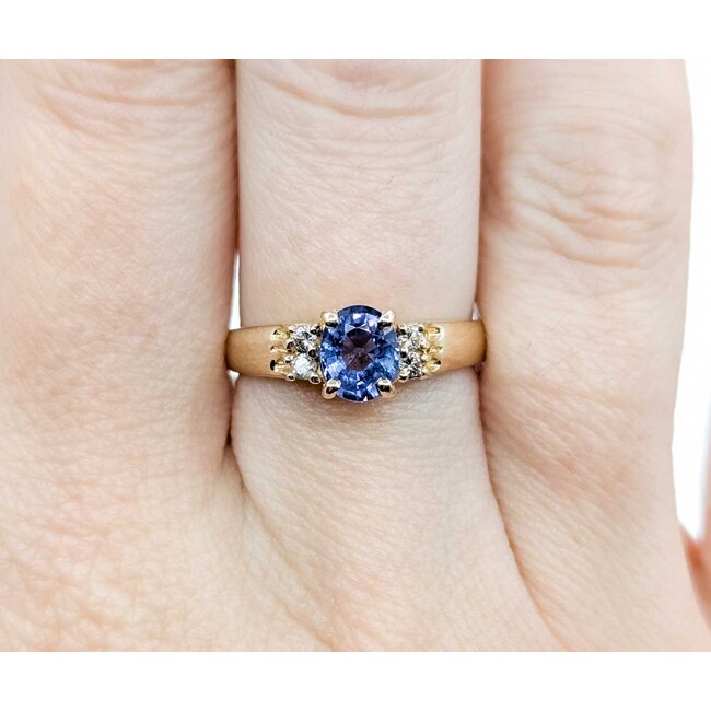 Ring .04ctw Round Diamonds .80ct Tanzanite 14ky Sz6.75 3.5g 225070111