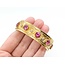 Bracelet Bangle Antique Style .75ctw Round/Euro/Rose Diamonds 8.0ctw Pink Tourmaline 14ky 5.5" 36.2g 225080002