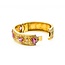 Bracelet Bangle Antique Style .75ctw Round/Euro/Rose Diamonds 8.0ctw Pink Tourmaline 14ky 5.5" 36.2g 225080002