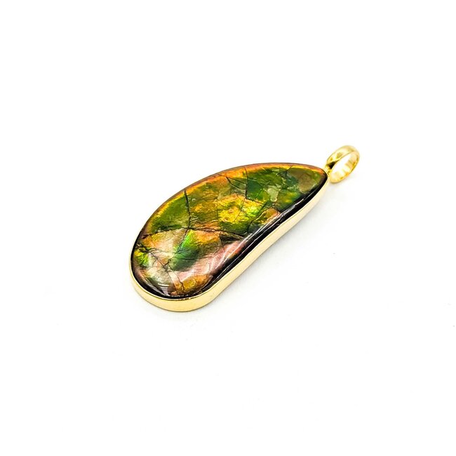 Pendant Bezel Freeform Ammolite 18ky 45x18.5mm 7.3g 225070126