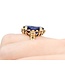 Ring Mid Century Blue Glass Cameo 10ky Sz5 4.9g 225070102