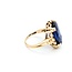 Ring Mid Century Blue Glass Cameo 10ky Sz5 4.9g 225070102
