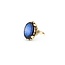 Ring Mid Century Blue Glass Cameo 10ky Sz5 4.9g 225070102
