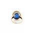 Ring Mid Century Blue Glass Cameo 10ky Sz5 4.9g 225070102