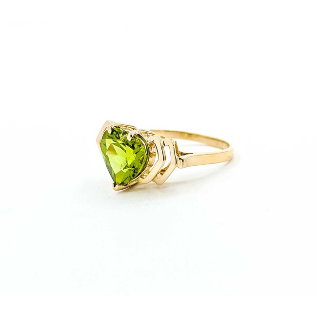 Ring Heart 3.50ct Peridot 14ky Sz7.75 4.0g 225070103