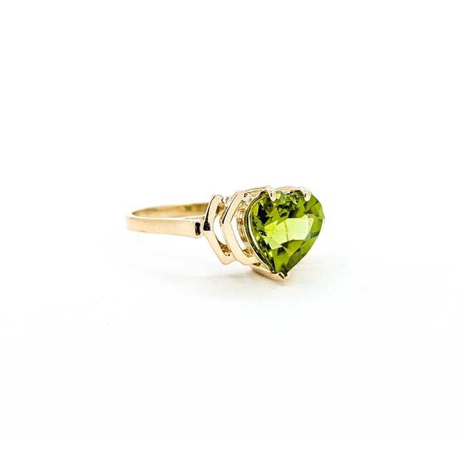 Ring Heart 3.50ct Peridot 14ky Sz7.75 4.0g 225070103