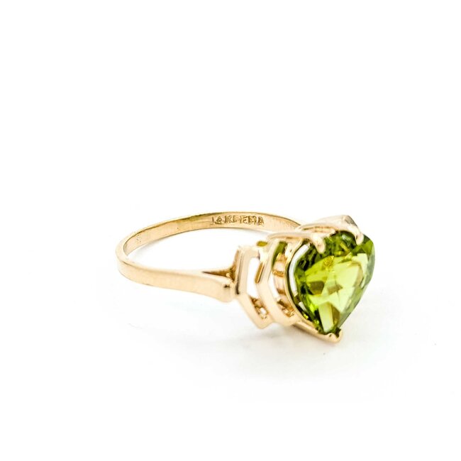 Ring Heart 3.50ct Peridot 14ky Sz7.75 4.0g 225070103