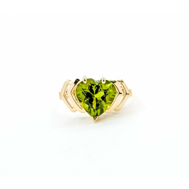 Ring Heart 3.50ct Peridot 14ky Sz7.75 4.0g 225070103