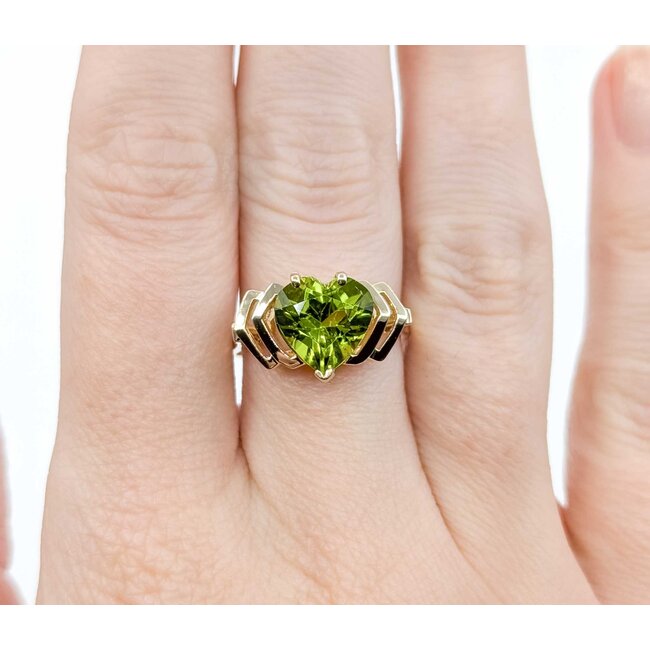 Ring Heart 3.50ct Peridot 14ky Sz7.75 4.0g 225070103
