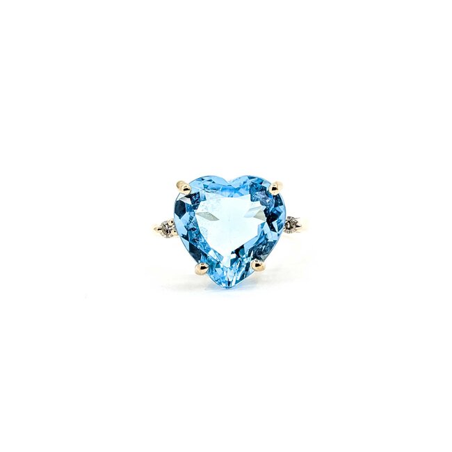 Ring Heart .03ctw Round Diamonds 6.5ct Topaz 14ky Sz6.5 4.7g 225070107
