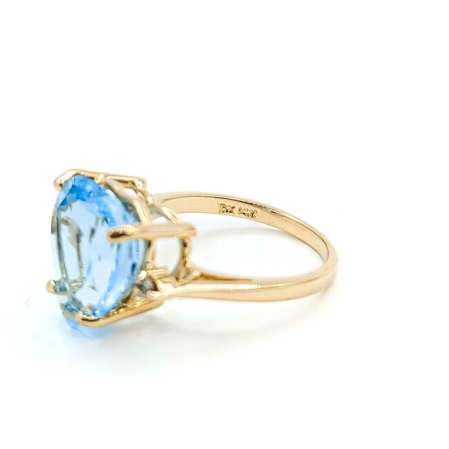 Ring Heart .03ctw Round Diamonds 6.5ct Topaz 14ky Sz6.5 4.7g 225070107