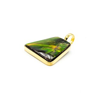 Pendant Bezel Freeform Ammolite 18ky 28.5x22.5mm 4.7g 225070127