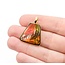 Pendant Bezel Freeform Ammolite 18ky 28.5x22.5mm 4.7g 225070127