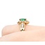 Ring Halo .15ctw Round Diamonds .25ct Emerald 14ky Sz6 3.6g 225070108
