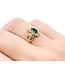 Ring Halo .15ctw Round Diamonds .25ct Emerald 14ky Sz6 3.6g 225070108