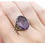 Ring Art Deco Carved Amethyst 14kw Sz6.5 5.3g 225070150