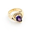 Ring Swirl .20ctw Round Diamonds 1.70ct Amethyst 14ky Sz6 8.2g 225070110