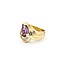 Ring Swirl .20ctw Round Diamonds 1.70ct Amethyst 14ky Sz6 8.2g 225070110
