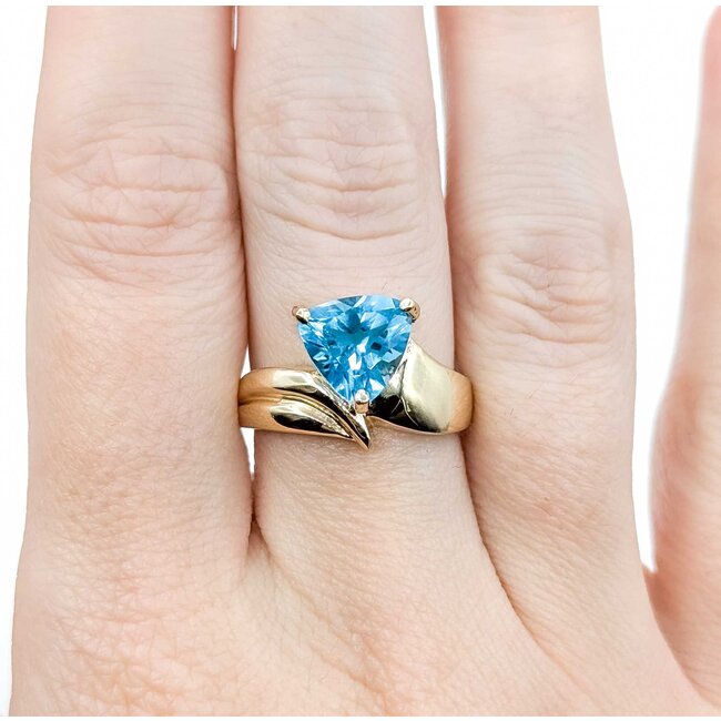 Ring Bypass 3.4ct Topaz 10ky Sz7 3.2g 225070105