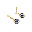Earrings Dangle Vintage 9.5mm Synthetic Sapphire 14ky 27x12mm 4.5g 225070115