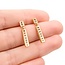 Earrings Dangle Bar .15ctw Single Cut Diamonds 14ky 23x4mm 2.2g 225070118