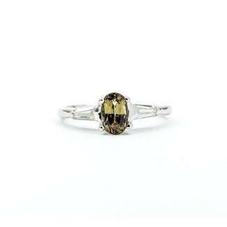 Ring 3-Stone .10ctw Baguette Diamonds .94ct Alexandrite GIA: 2233584992 14kw 2mm Sz8 4.2g 125060099