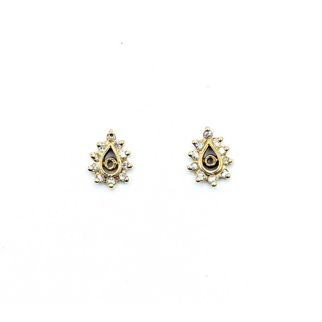 Earrings Jackets .15ctw Single Cut Diamonds 14ky 10.5x8mm 1.2g 225070116