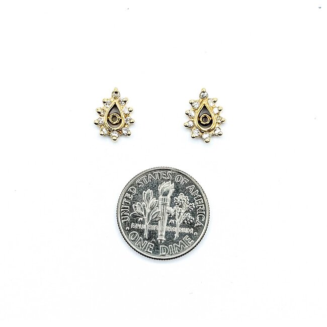 Earrings Jackets .15ctw Single Cut Diamonds 14ky 10.5x8mm 1.2g 225070116