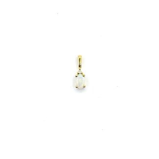 Pendant Drop .01ct Single Cut Diamond .15ct Opal 14ky 12x3mm .4g 225070121
