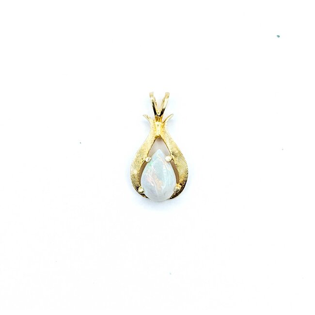 Pendant Drop .85ct Opal 14ky 20x10mm 1.4g 225070120