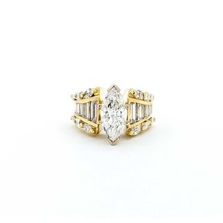 Ring Engagement 2.00ct Marquise Diamond 2.13ctw Diamonds 18ky Sz4 10.1g 225080001