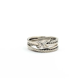 Rings David Yurman .03ctw Round Diamonds SS Sz6.5 4.5g 225070085