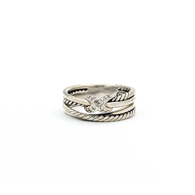 Rings David Yurman .03ctw Round Diamonds SS Sz6.5 4.5g 225070085
