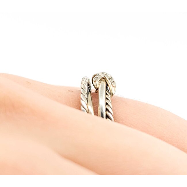 Rings David Yurman .03ctw Round Diamonds SS Sz6.5 4.5g 225070085