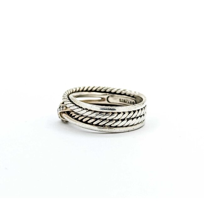 Rings David Yurman .03ctw Round Diamonds SS Sz6.5 4.5g 225070085