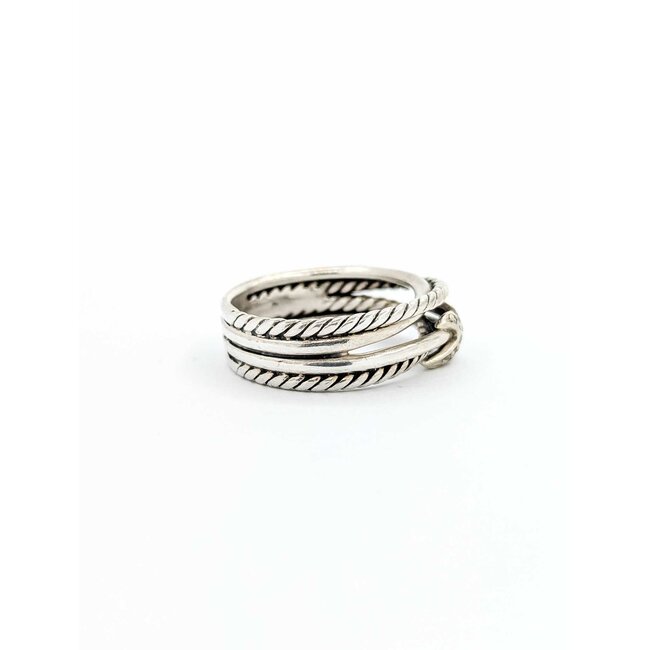 Rings David Yurman .03ctw Round Diamonds SS Sz6.5 4.5g 225070085
